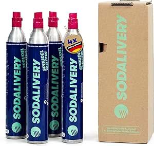 sodalivery|Amazon.com: Pack of 4 SODALIVERY CO2 Cylinders 425g/60l